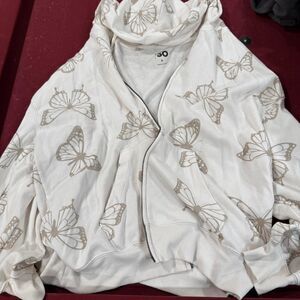 Kohl-s Women's Cream and White Hoodie